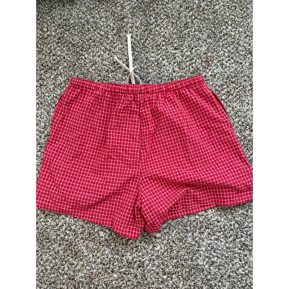 NWT Butter Melon Karma Boxer Short Large Red Grid Print Drawstring Loungewear - Picture 4 of 4